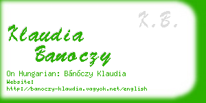 klaudia banoczy business card